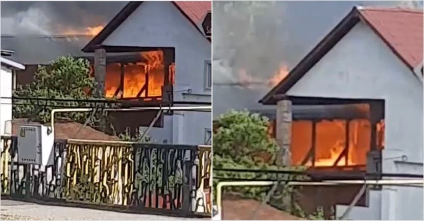 VIDEO. Flăcări Devastatoare la Ocnele Mari! Incendiul a Afectat Mai Multe Case și Acoperișuri