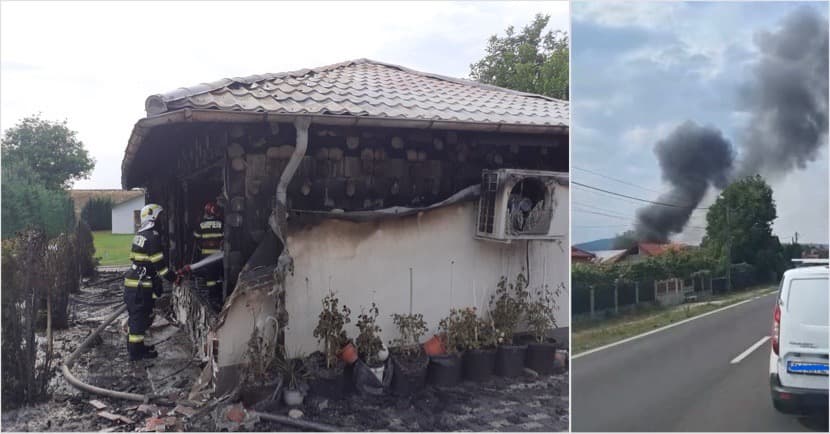 FOTO. Flăcări devoratoare la Budești! Un foișor în văpaie și două case amenințate de dezastru! Emoții puternice pentru localnici.