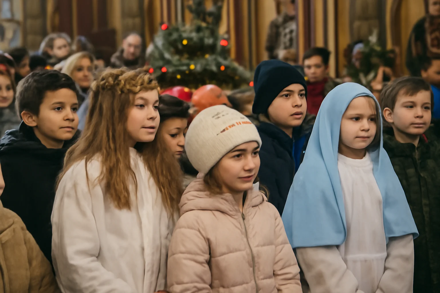 290 de copii din Ocnele Mari au sărbătorit Nașterea Domnului cu sprijinul școlii și bisericii – imagini deosebite