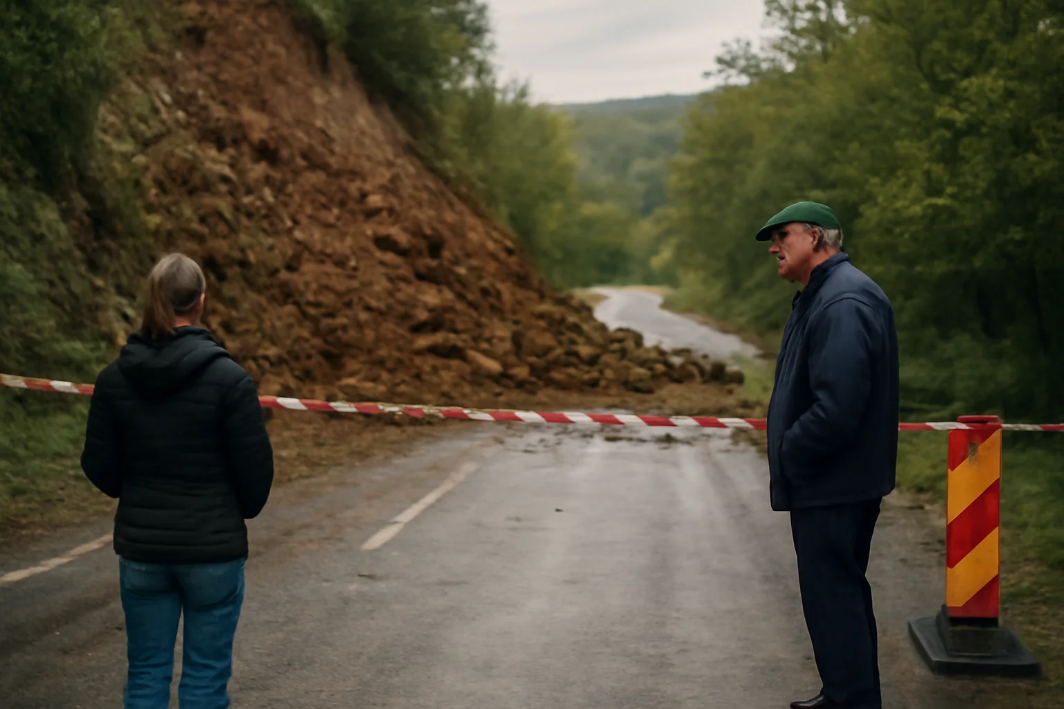 Accesul către cramele din Drăgășani, blocat în urma unei alunecări de teren