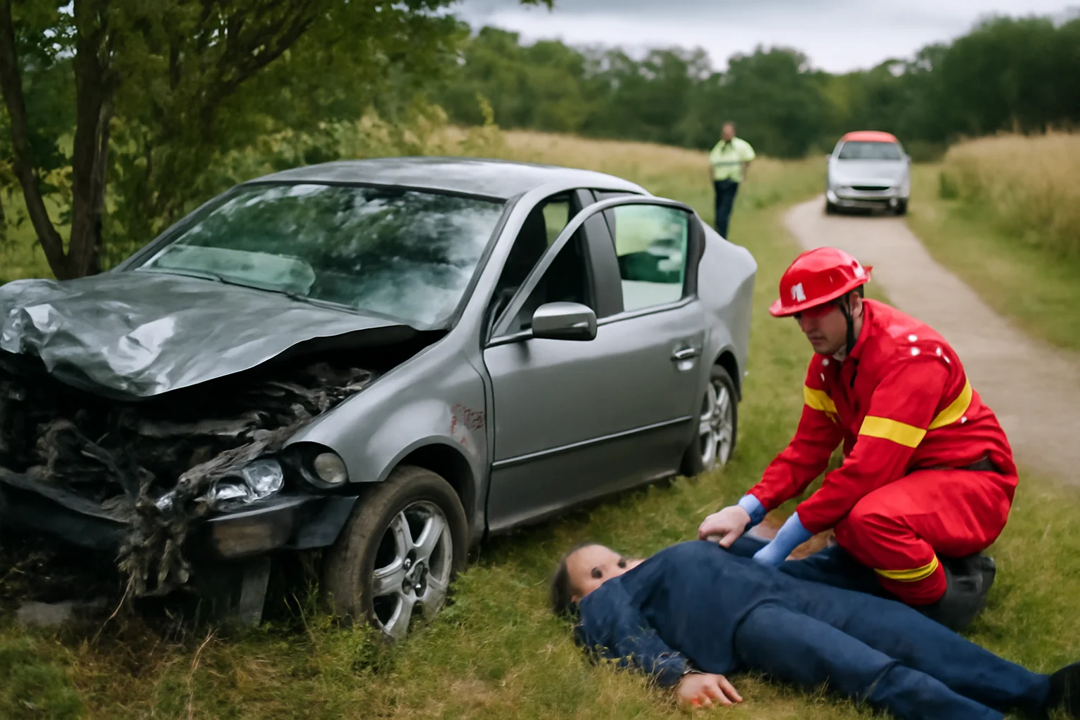 Accident grav la Băbeni, o victimă după ieșirea de pe drum