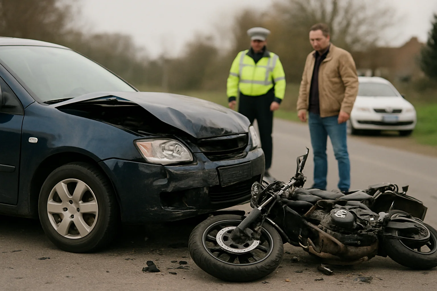 Accident rutier la Horezu: Motociclist rănit