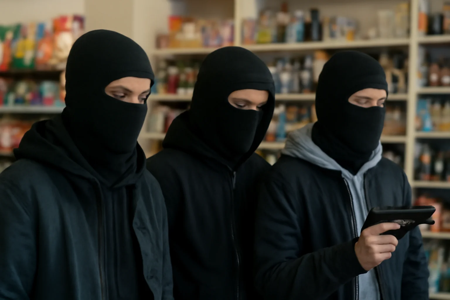Adolescenți mascați jefuiește magazinul din Bujoreni