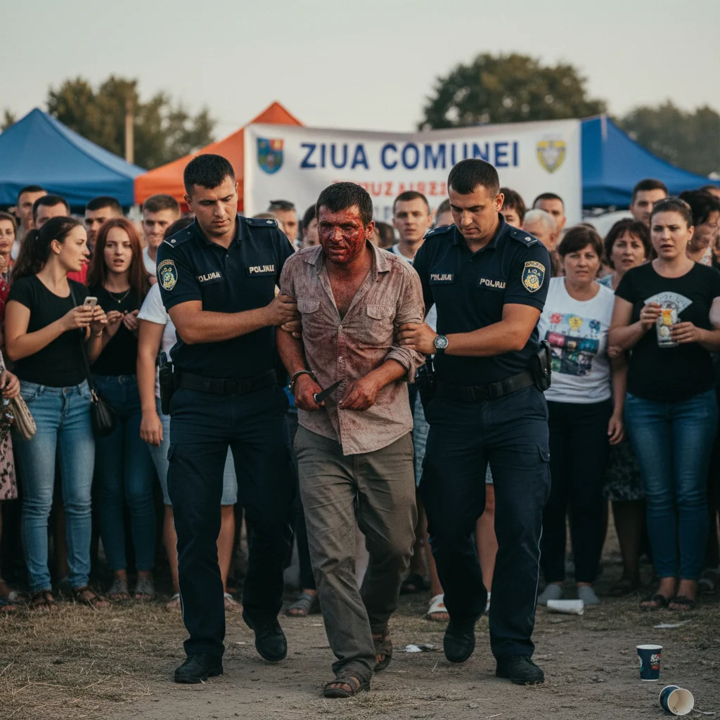 Agresor reținut după un incident violent la Ziua Comunei Tetoiu