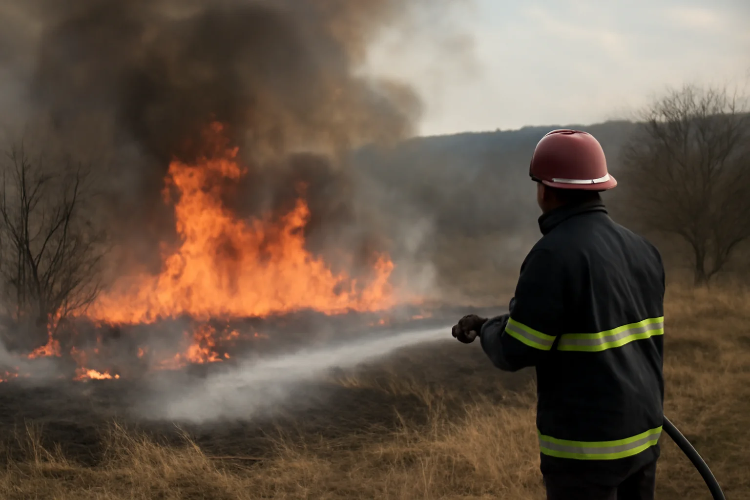 Aproape 3 hectare de teren acoperite de flăcări