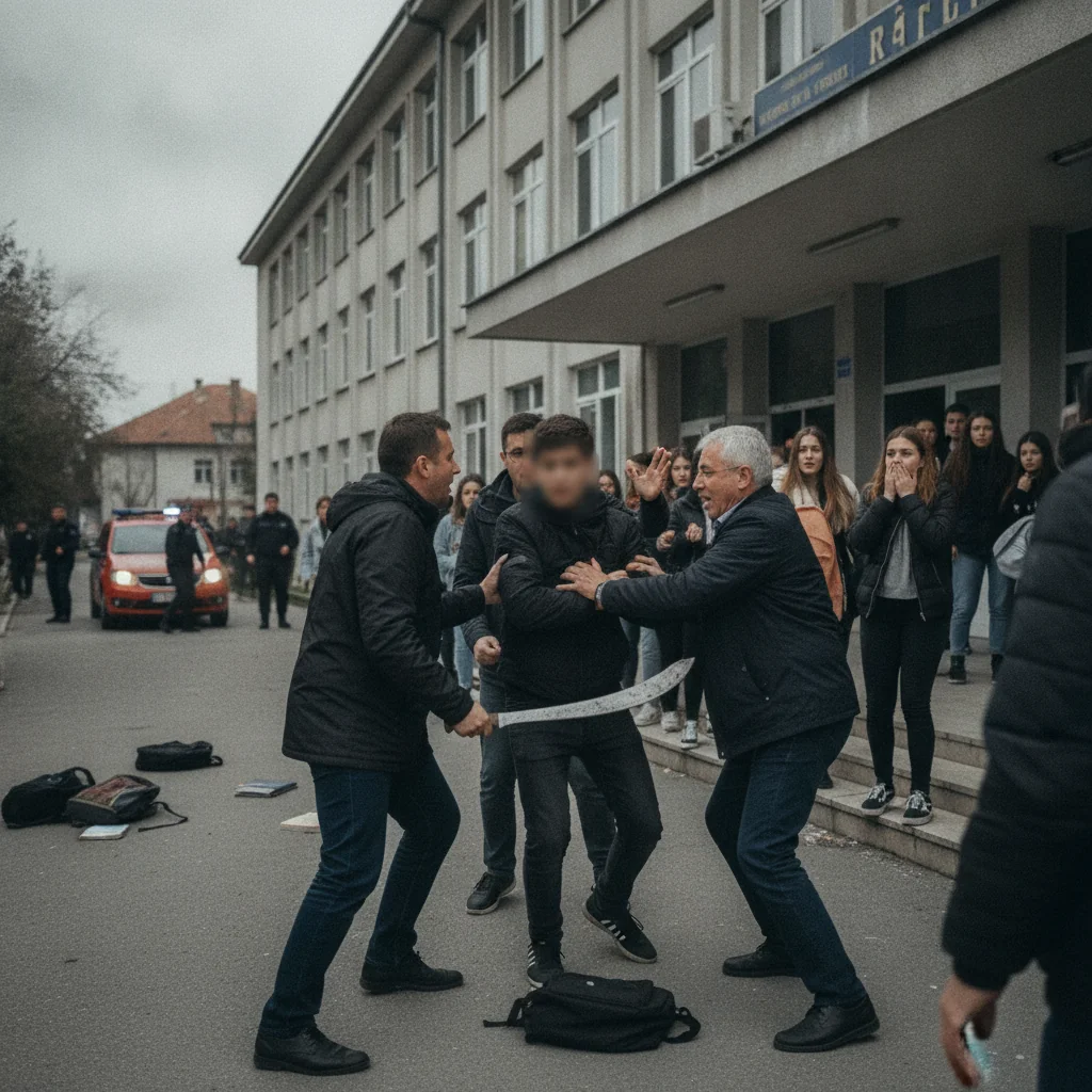 Atac cu macetă la Colegiul Tehnic Armand Călinescu din Pitești