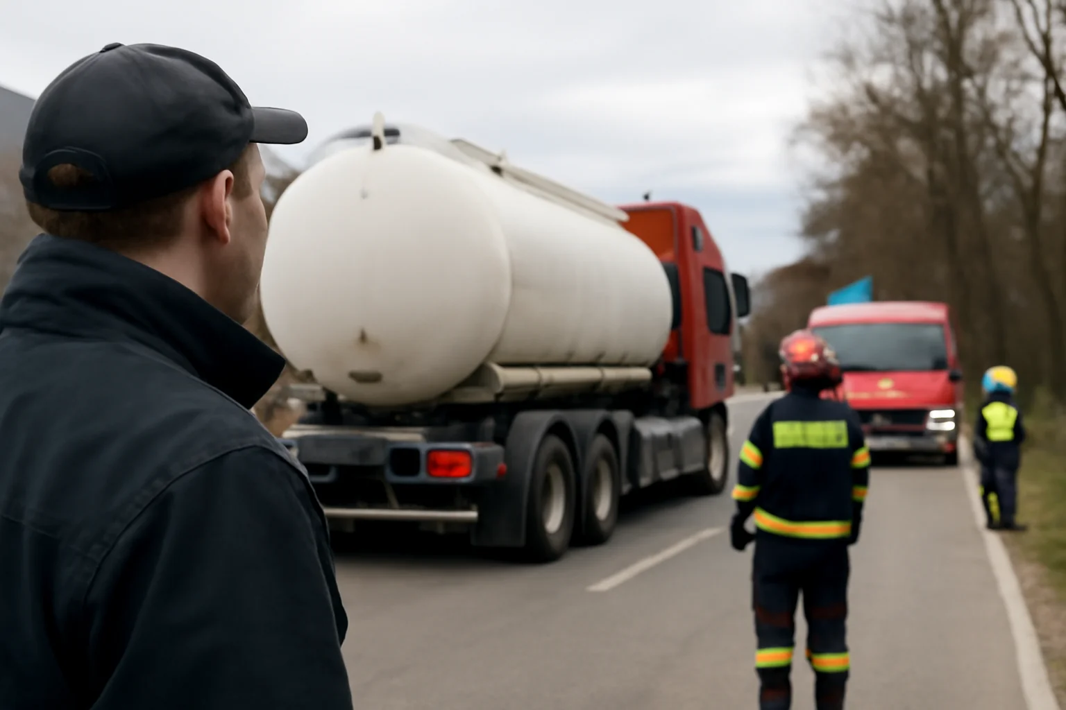 autocisternă încărcată cu acid azotic blocată imediat