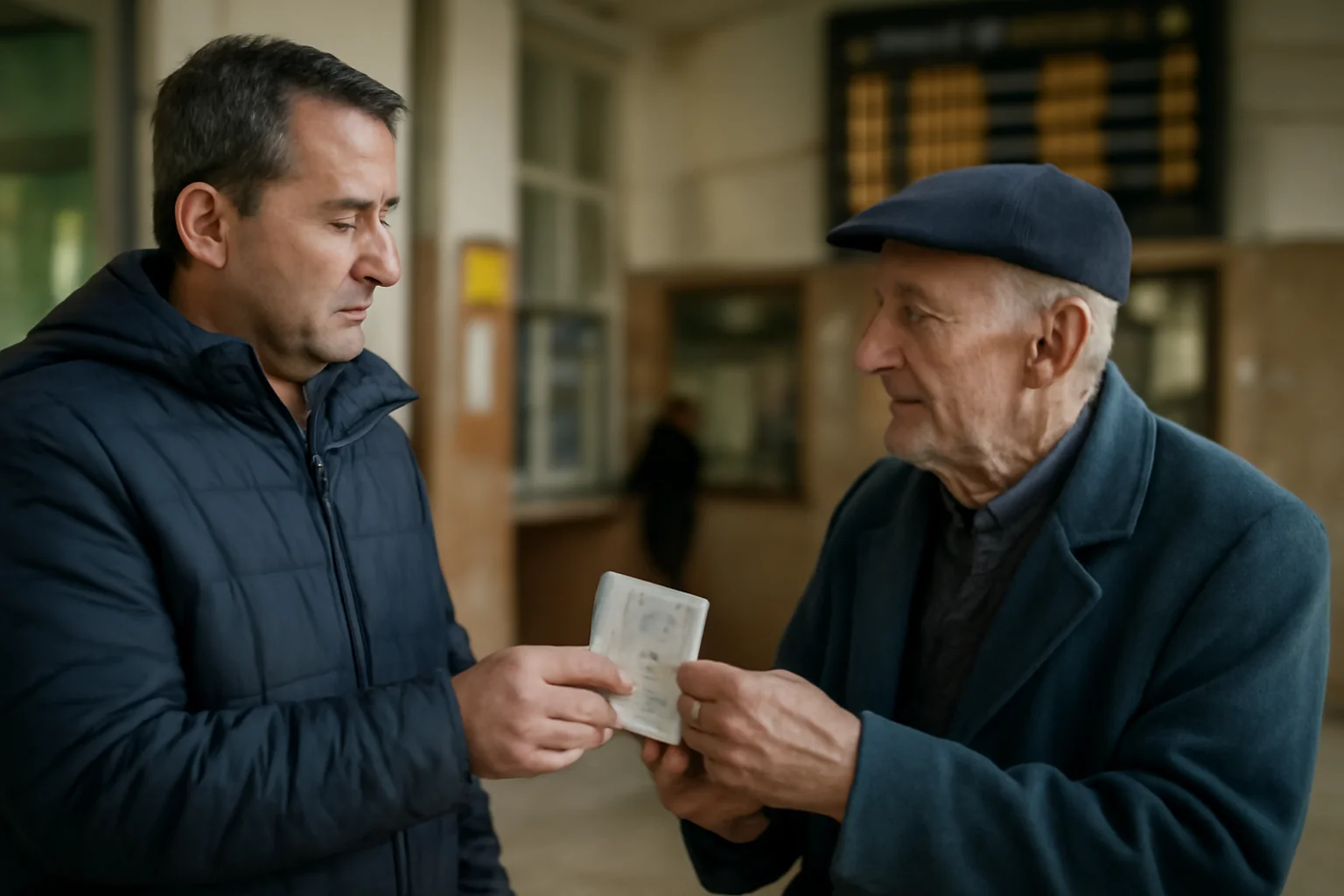 Bătrân recuperează 4.000 de lei uitati la gară