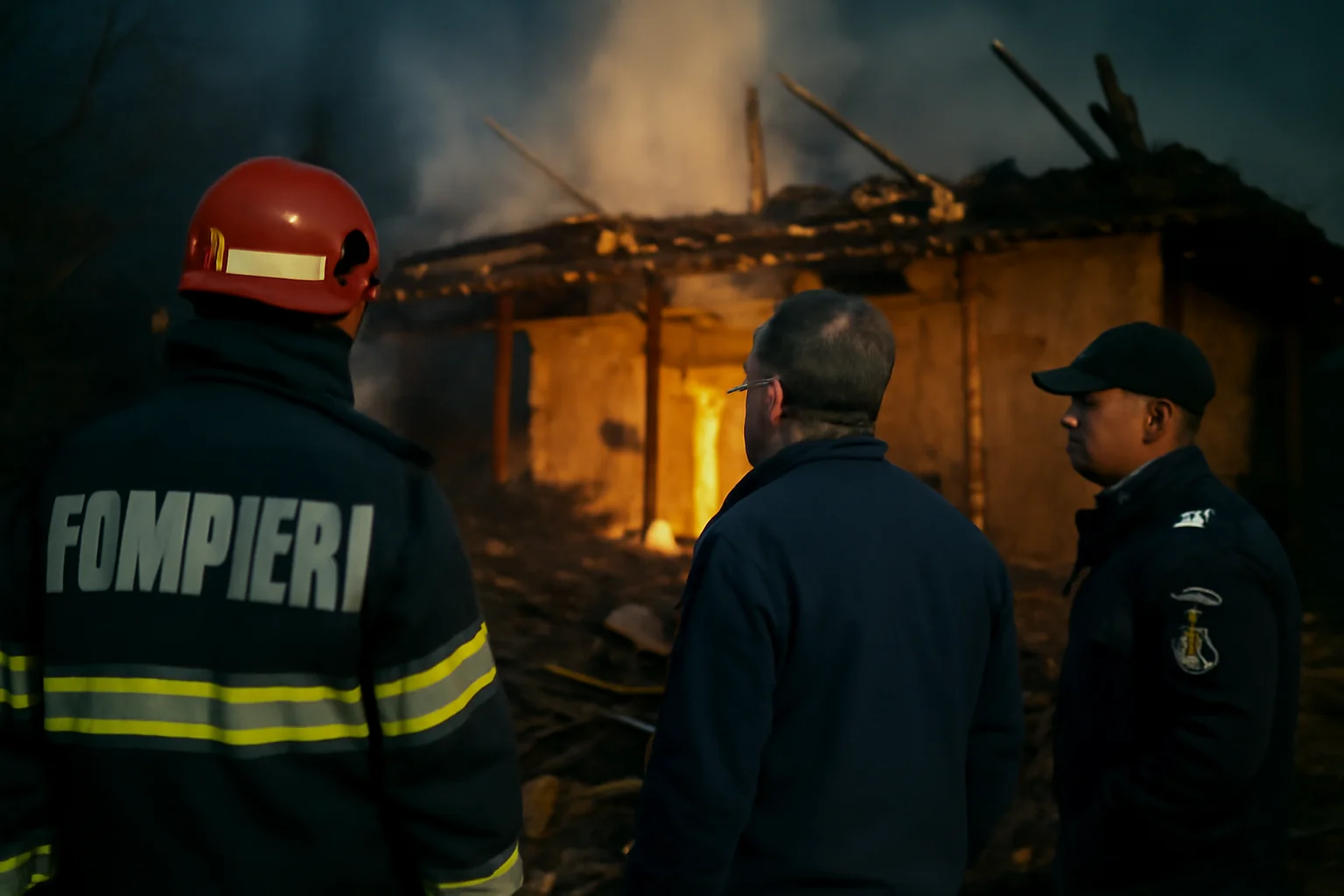 Casă mistuită de foc în Vâlcea, bărbat găsit mort în incendiu produs noaptea trecută