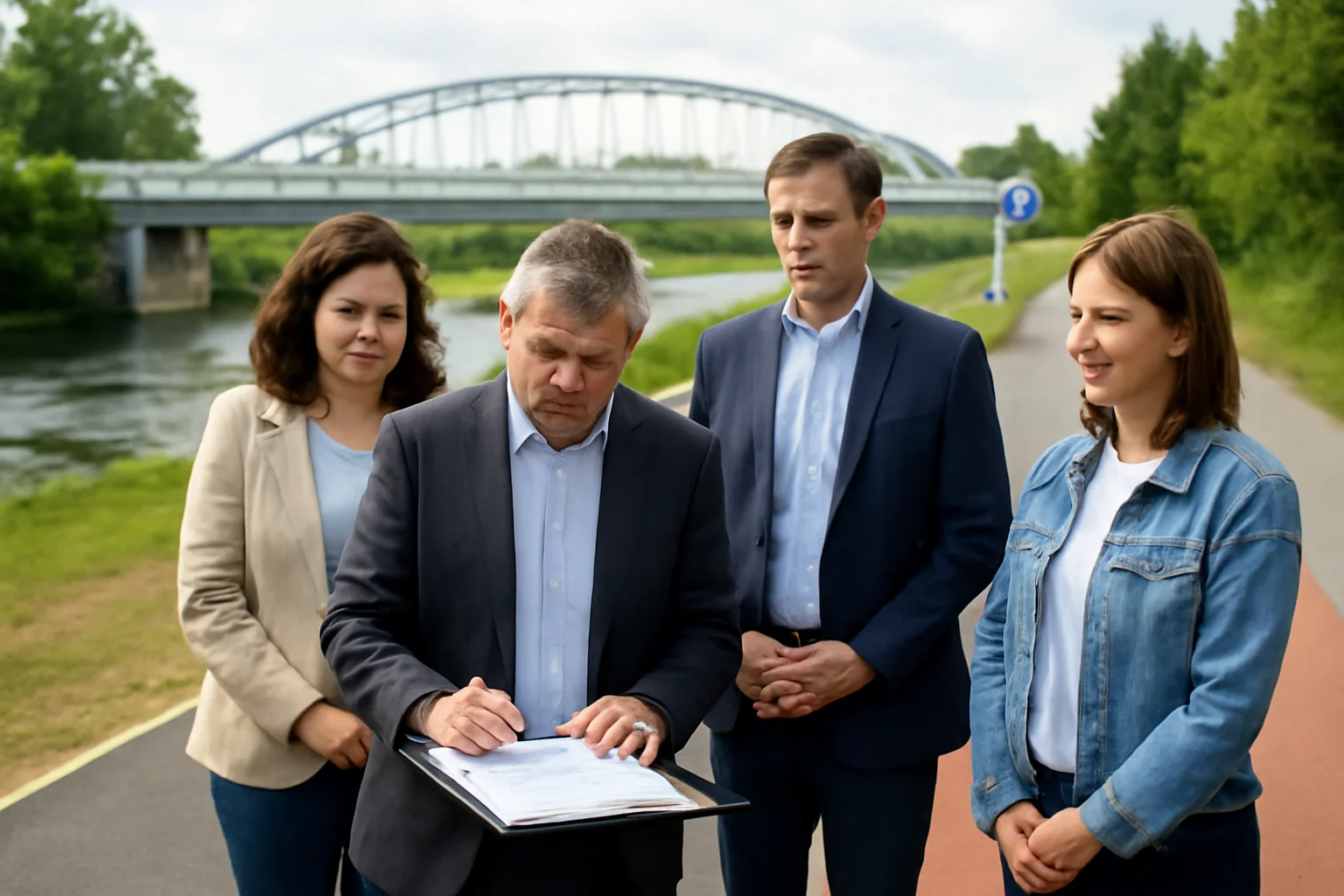 Contract semnat pentru pod pietonal și piste de biciclete peste Olănești, cu fonduri europene, între podurile Morilor și Tineretului