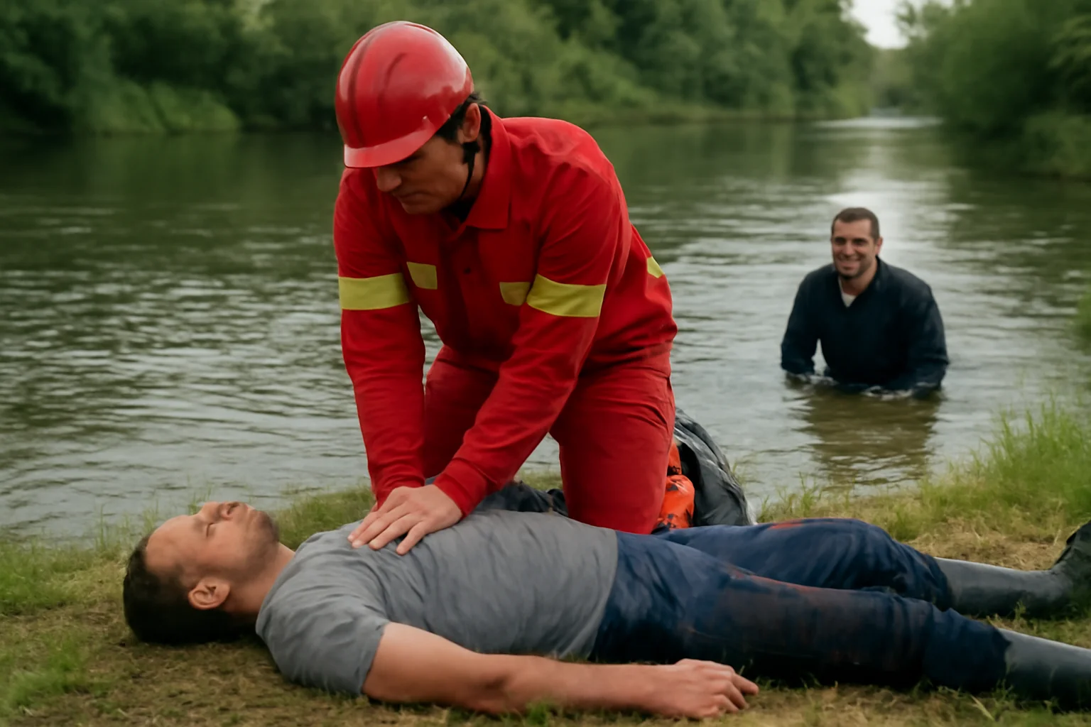 Doi pescari căzuți în râul Olt, în județul Olt. Intervenție de salvare după un incident pe apă, relatat de la Râmnicu Vâlcea