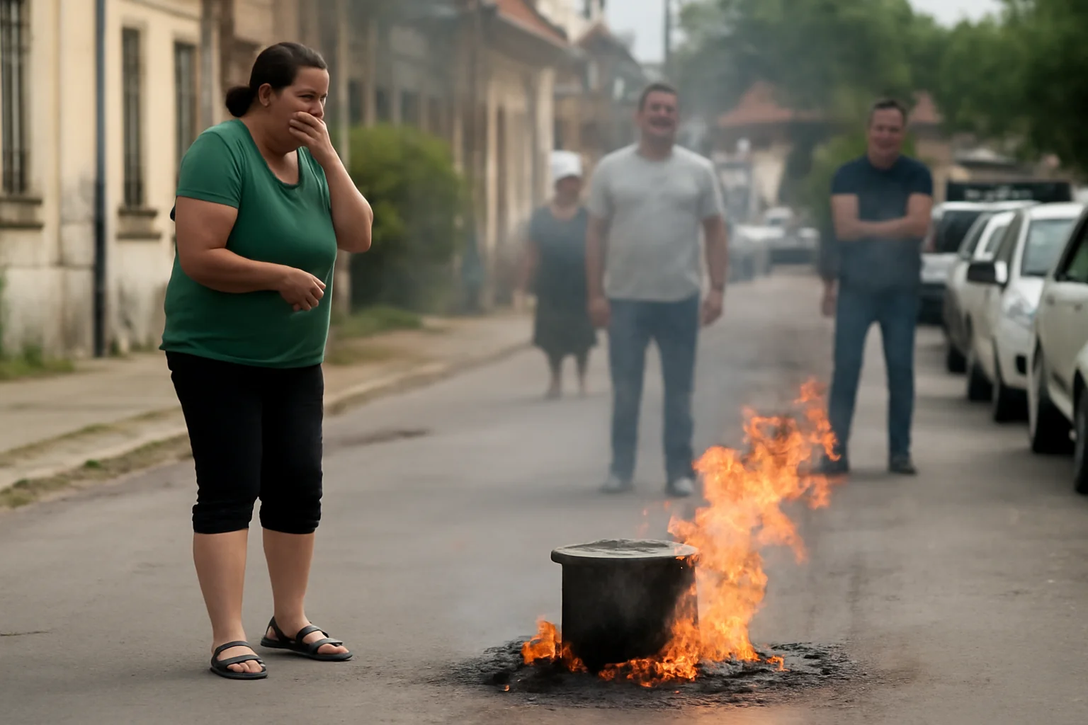 FOTO/VIDEO. Alertă în Râmnicu Vâlcea din cauza unei oale uitate pe foc pe o stradă centrală