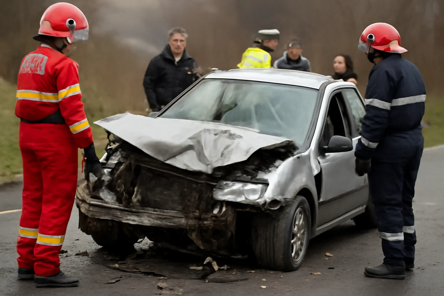 FOTO-VIDEO. Șoferiță din Vâlcea implicată într-un grav accident rutier cu 5 răniți, între care trei copii