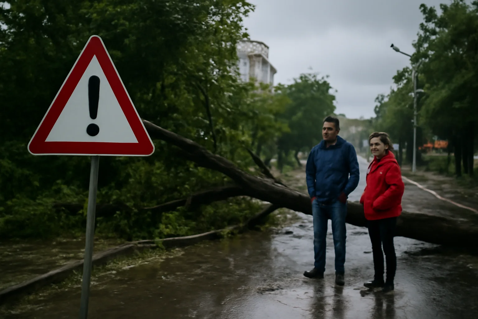 Furtună violentă la Râmnicu Vâlcea: județul Vâlcea sub Cod roșu nowcasting și pagube provocate de copaci doborâți