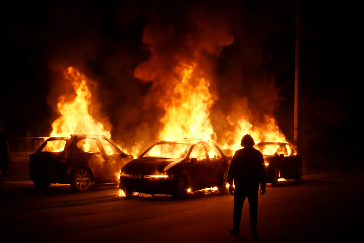 Incendiu distruge patru mașini într-o comună din Vâlcea