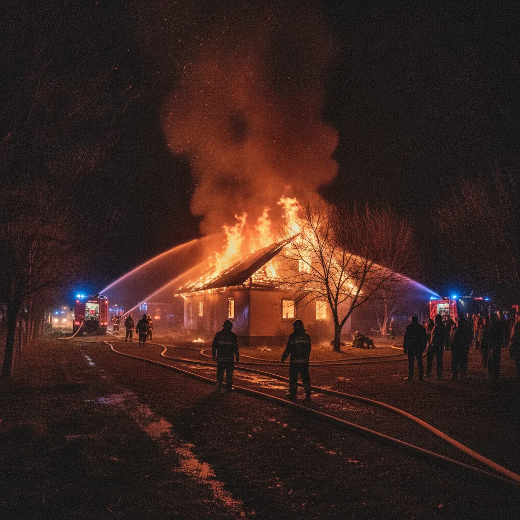 Incendiu în Râureni, Râmnicu Vâlcea: anexă de 150 mp distrusă