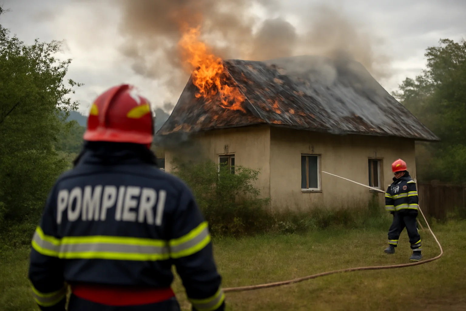 Incendiu la Acoperișul unei Case