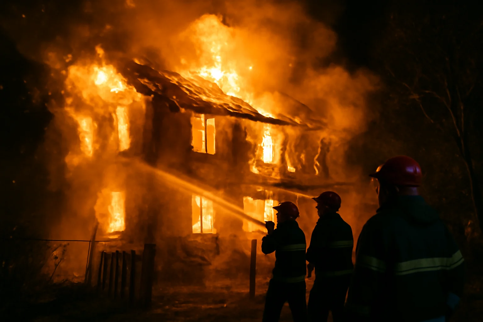 Incendiu la o casă din Berislăvești, pompierii vâlceni intervenind de urgență în miezul nopții