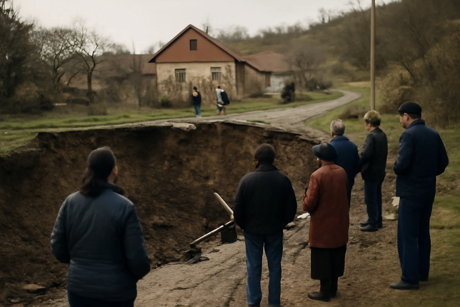 locuințe prăbușite, 79 de familii blocate și un drum distrus