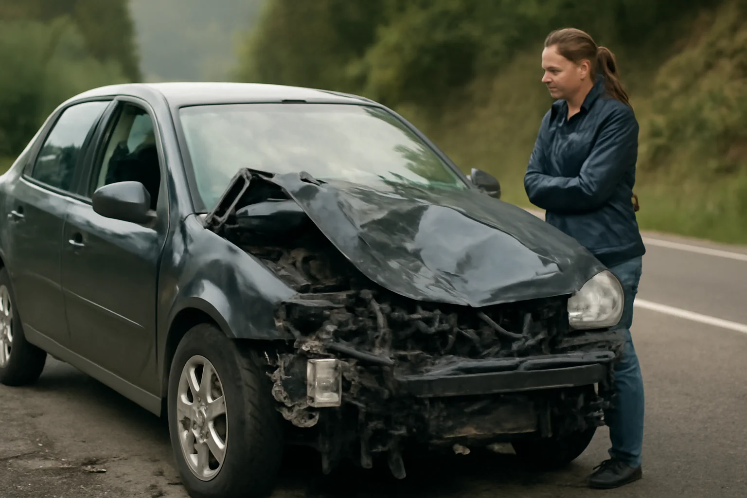 O conducătoare auto și-ar fi pierdut controlul din cauza oboselii