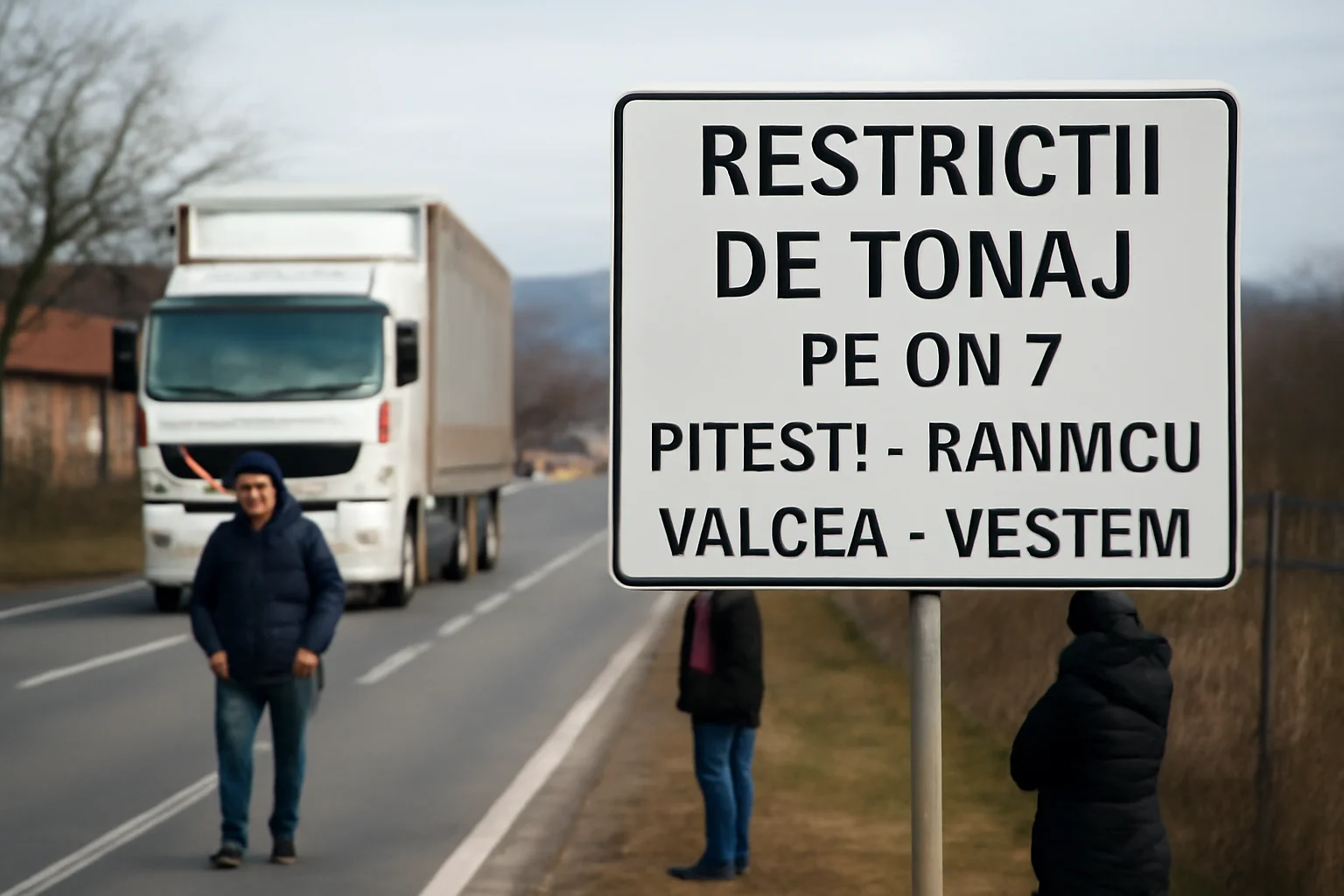 Restricții de tonaj pe DN7 în zona Râmnicu Vâlcea de Bobotează și Sfântul Ion