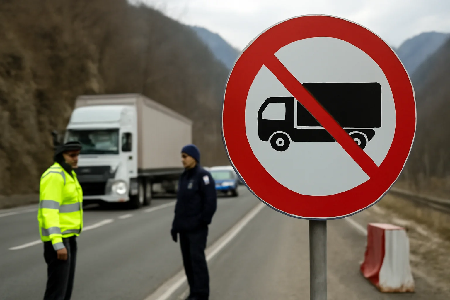 Restricții pentru camioane pe DN7 Valea Oltului de Anul Nou, în zona Râmnicu Vâlcea