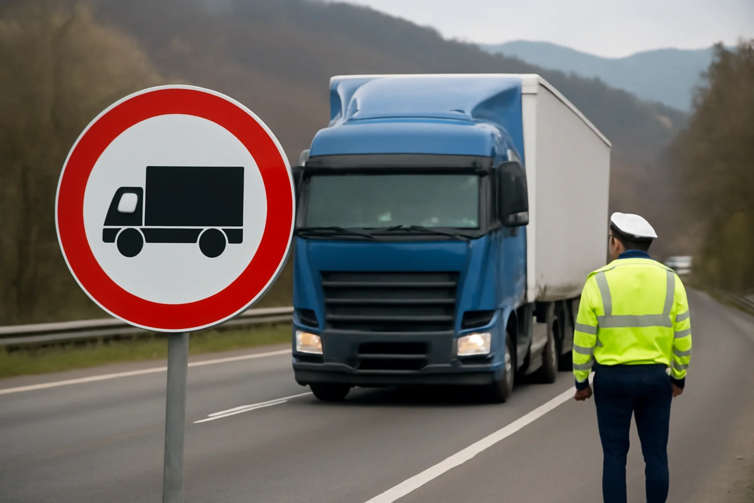Restricții temporare pentru camioane pe DN7, Valea Oltului, în zona Râmnicu Vâlcea