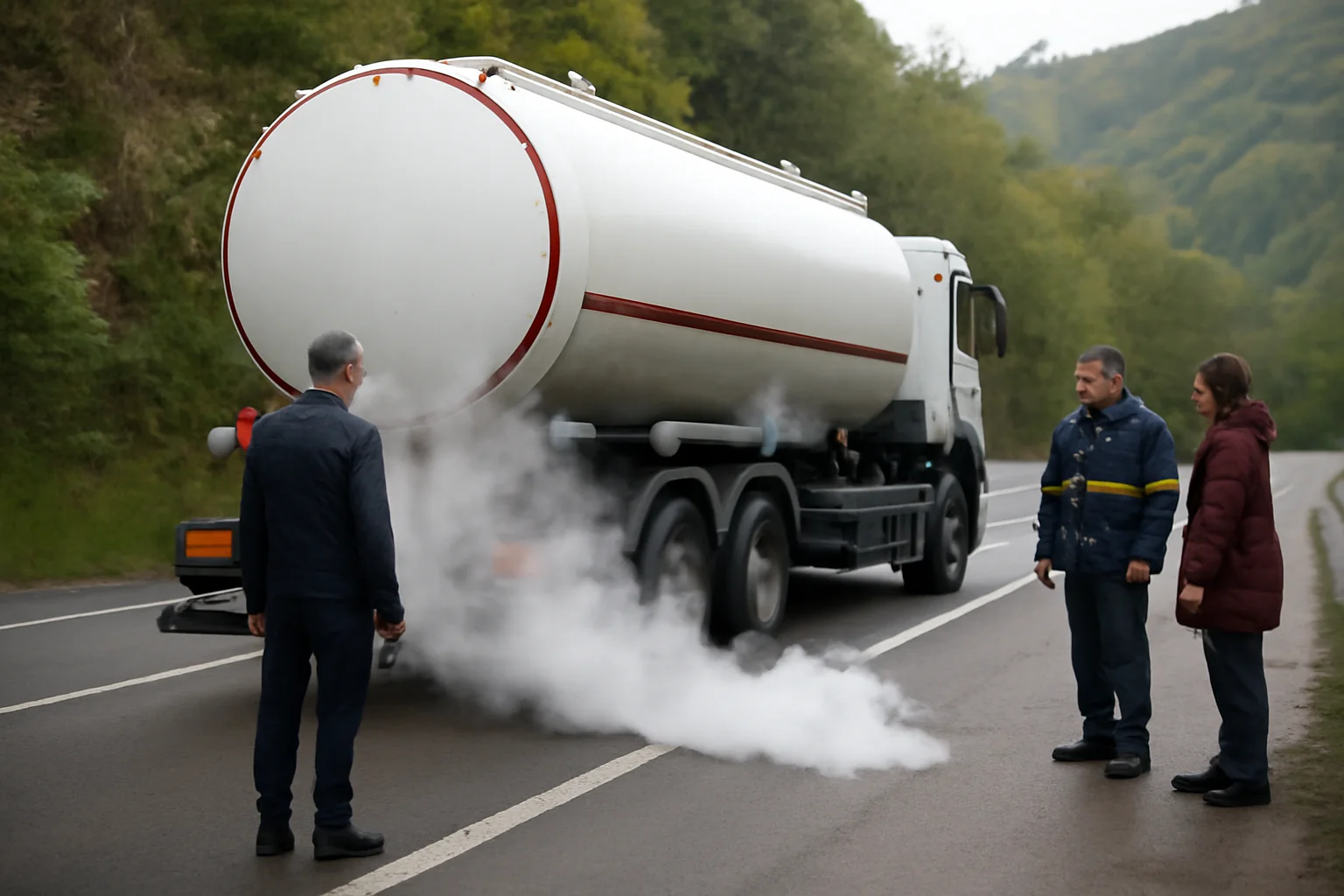 Scăpări de gaze din autocisternă pe DN 7 – Valea Oltului