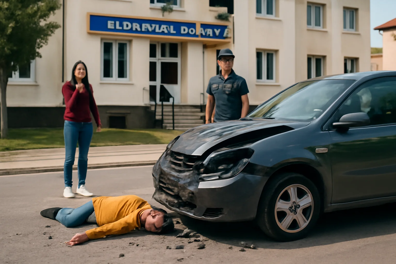 Șofer rănit într-un accident rutier petrecut în fața sediului Jandarmeriei Vâlcea