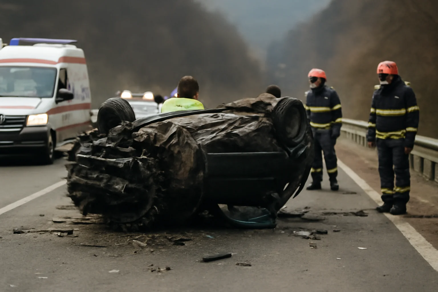 Tânăr de 19 ani mort într-un accident pe DN7, la Călimănești, în apropiere de Râmnicu Vâlcea