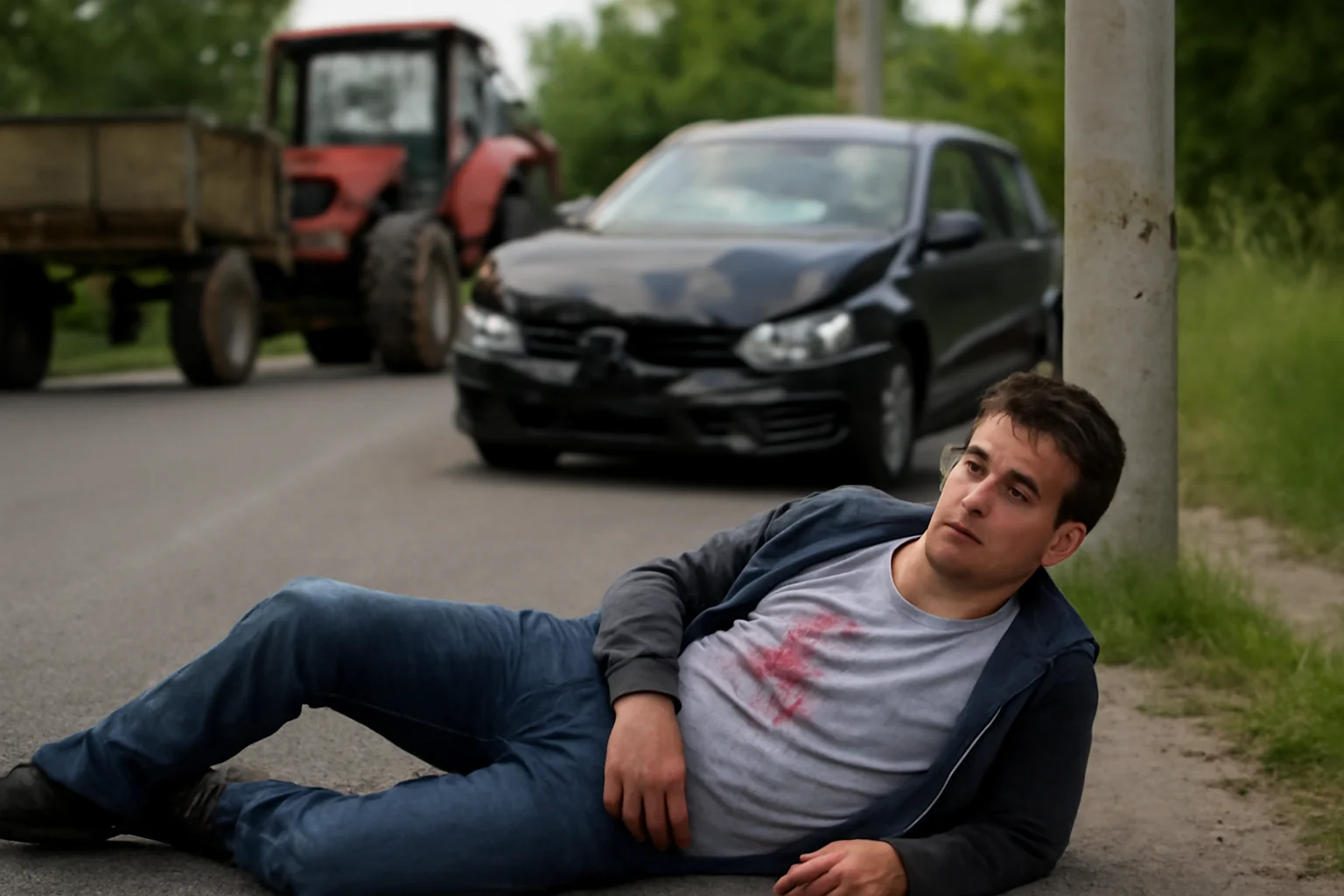 Tânăr rănit într-un accident rutier complex în județul Vâlcea, aproape de Râmnicu Vâlcea
