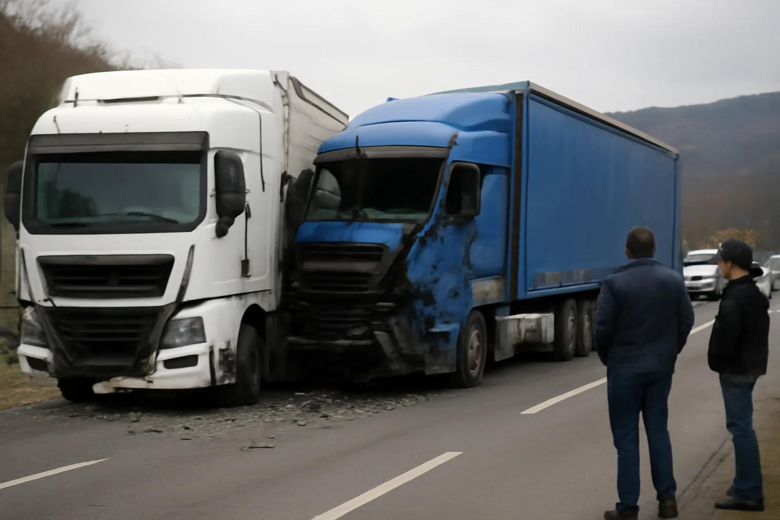 Trafic complet blocat pe DN 7 – Valea Oltului în această seară din cauza unui accident între două camioane