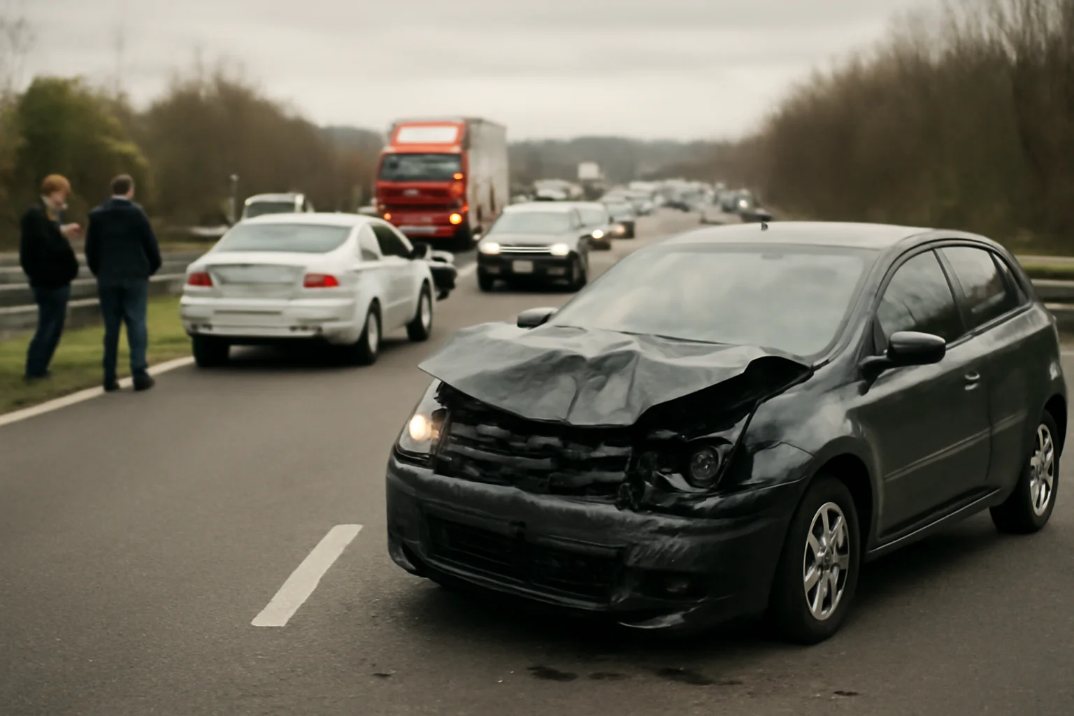 Trafic oprit pe centura municipiului Râmnicu Vâlcea după un accident cu trei autoturisme pe DN7