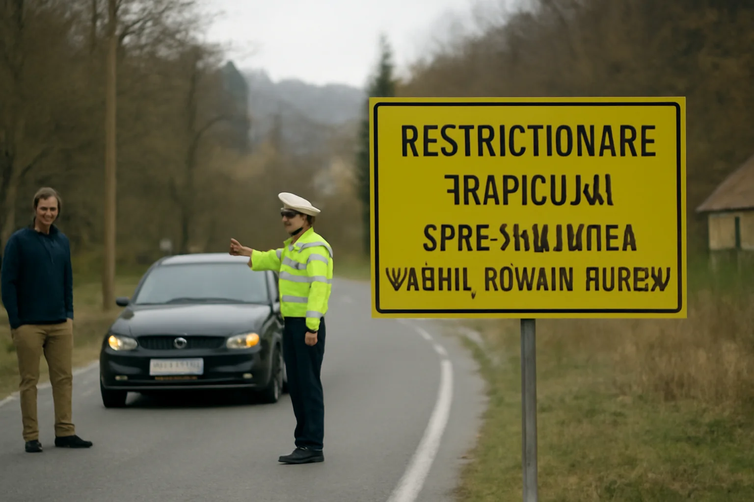 Trafic rutier restricționat temporar spre stațiunea Vârful Romani, anunță autoritățile din Râmnicu Vâlcea